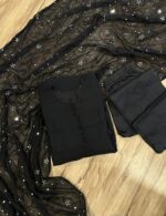 Black Color Georgette Fabric Sequence Work Suit