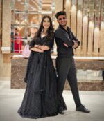 Black Color Net Fabric Coding With Sequence Work Lehenga