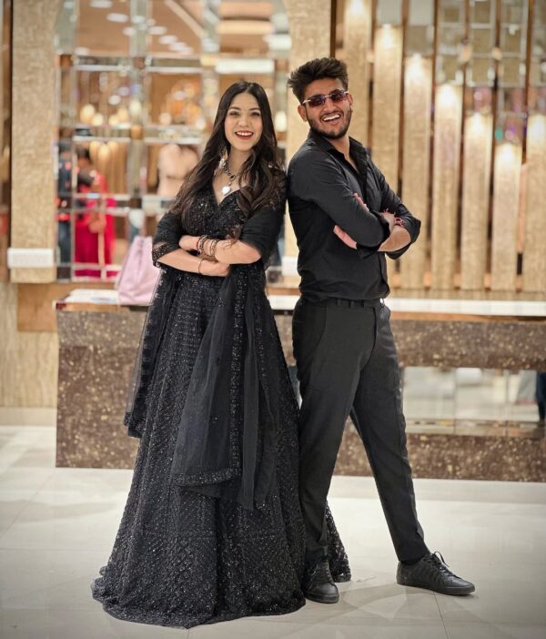 Black Color Net Fabric Coding With Sequence Work Lehenga