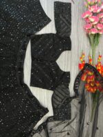 Black Color Net Fabric Coding With Sequence Work Lehenga