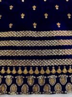 Blue Color Roman Glass Fabric Sequence Work Suit