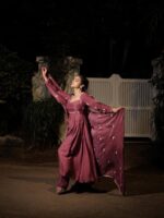 Chocolate Color Ho Silk Fabric Thread Work Suit