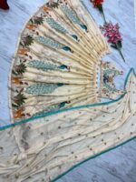 Cream Color Chinon Silk Fabric Sequence Work Lehenga