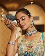 Cream Color Chinon Silk Fabric Sequence Work Lehenga