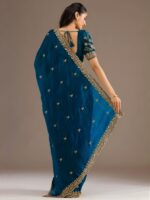 Dove Blue Color Tissue Fabric Multiple Sequence With Jari Embroidery Work Saree