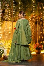 Green Color Shimmer Silk Fabric Real Mirror Work Palazzo Set
