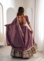 Light Coffee Color Shimmer Silk Fabric Sequence Work Lehenga