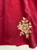 Maroon Color Fendi Silk Fabric Thread With Sequence Work Palazzo Suit