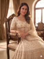 Off White Color Georgette Fabric Sequence Work Kareena Kapoor Lehenga