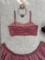 Onion Color Japan Satin Fabric Coding With Sequence Work Lehenga