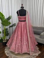 Onion Color Japan Satin Fabric Coding With Sequence Work Lehenga