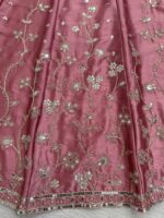Onion Color Japan Satin Fabric Coding With Sequence Work Lehenga