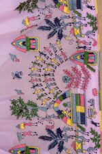 Pink Color Faux Georgette Fabric Embroidery Work Gown