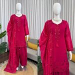 Pink Color Mul Chanderi Fabric Sequence Work Farshi Style Palazzo Suit