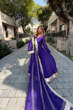 Purple Color Faux Blooming Fabric Sequence Jari Embroidery Work Sharara Suit