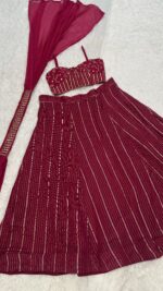 Rani Pink Color Pure Viscose Georgette Lining Lehenga