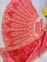 Red Color Malai Satin Fabric Sequence With Coding Work Katrina Kaif Lehenga