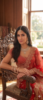 Red Color Malai Satin Fabric Sequence With Coding Work Katrina Kaif Lehenga