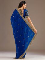 Royal Blue Color Tissue Fabric Multiple Sequence With Jari Embroidery Work Saree