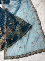 Teal Blue Color Soft Net Fabric Sequence Work Katrina Kaif Lehenga