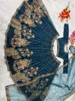 Teal Blue Color Soft Net Fabric Sequence Work Katrina Kaif Lehenga