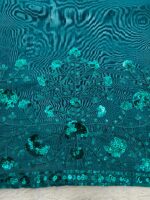 Teal Color Mul Chanderi Fabric Sequence Work Farshi Style Palazzo Suit