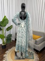 White Color Faux Georgette Fabric Thread With Sequence Work Anarkali Suit