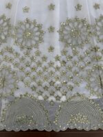 White Color Faux Georgette Fabric Thread With Sequence Work Lehenga