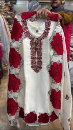 White Color Fendi Silk Fabric Thread Work Palazzo Suit