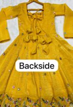 Yellow Color Soft Crunchy Silk Fabric Sequence Multi Embroidery Work Sharara Gown