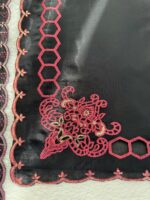 Black Color Mul Chanderi Fabric Sequence Work Farshi Style Suit