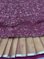 Dusty Pink Color Chinon Silk Fabric Jari With Sequence Work Lehenga