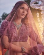 Dusty Pink Color Chinon Silk Fabric Jari With Sequence Work Lehenga