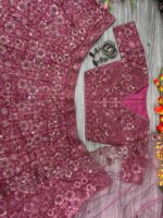 Dusty Pink Color Chinon Silk Fabric Jari With Sequence Work Lehenga