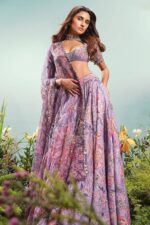 Lavender Color Tabby Silk Fabric Sequence With Real Mirror Work Lehenga