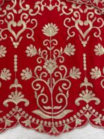 Red Color Faux Georgette Fabric Thread Work Sharara Set