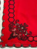 Red Color Mul Chanderi Fabric Sequence Work Farshi Style Suit
