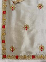 Silver Color Japan Satin Silk Fabric Thread With Sequence Work Palazzo Suit