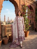 White Color Faux Georgette Fabric Thread With Sequence Work Anarkali Suit