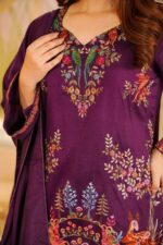 Wine Color Rayon Fabric Thread Work Farshi Style Palazzo Suit