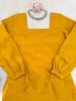Yellow Color Rayon Fabric Thread Work Farshi Style Suit