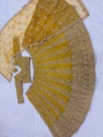 Yellow Color Soft Butterfly Net Fabric Sequence Work Lehenga