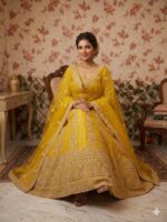 Yellow Color Soft Butterfly Net Fabric Sequence Work Lehenga
