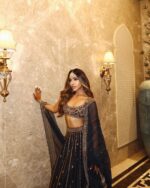 Black Color Crepe Silk Fabric Sequence With Embroidery Work Lehenga