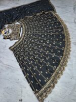 Black Color Crepe Silk Fabric Sequence With Embroidery Work Lehenga