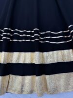 Black Color Faux Georgette Fabric Gota Patti Work Top Lehenga Set