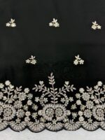 Black Color Faux Georgette Fabric Thread With Sequence Work Palazzo Suit