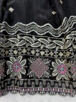 Black Color Fendi Silk Fabric Thread With Sequence Work Anarkali Suit