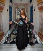 Black Color Natural Crepe Fabric Sequence Work Anarkali Suit