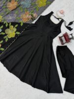 Black Color Natural Crepe Fabric Sequence Work Anarkali Suit